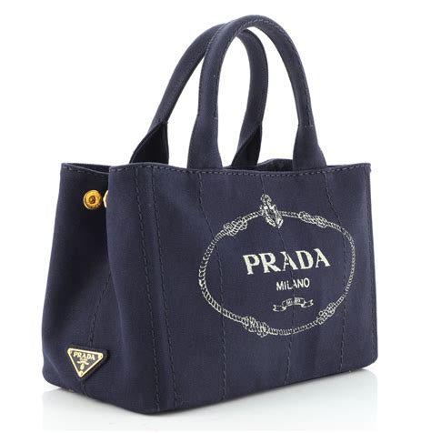 prada canapa tote blue|Prada canvas totes.